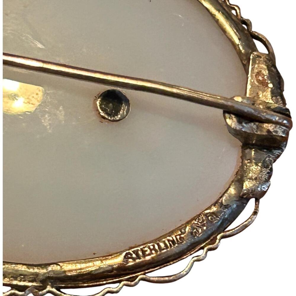 Antique Silver Chalcedony, Connemara Marble, Marcasite Brooch c. 1895–1915 - Picture 7 of 7